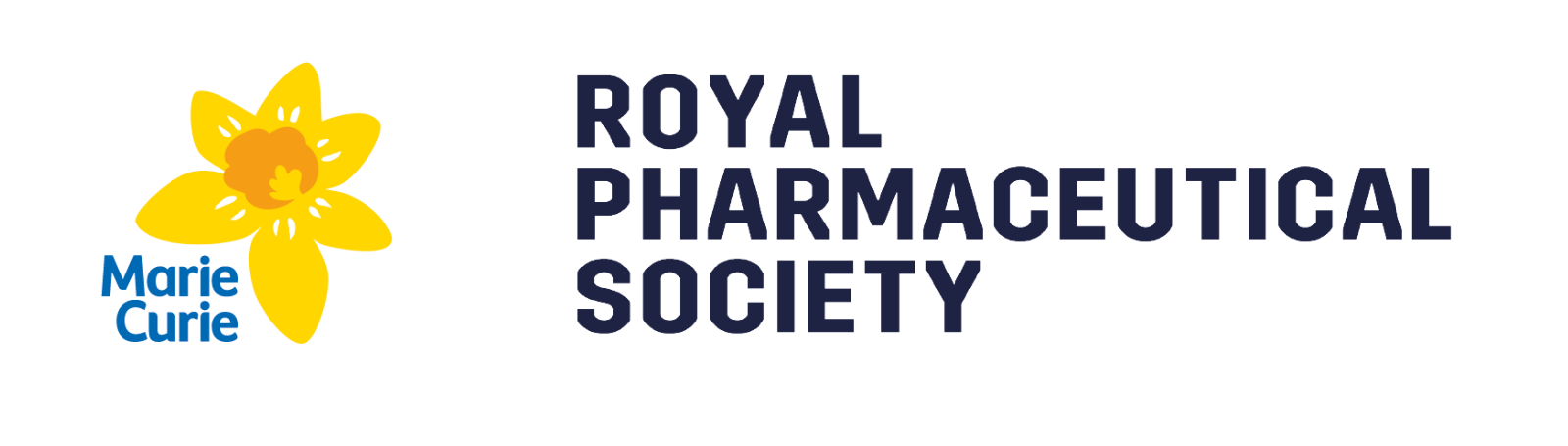 Marie Curie and Royal Pharmaceutical Society logos