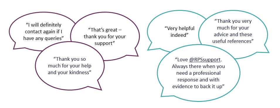 Support Team testimonials from RPS members
