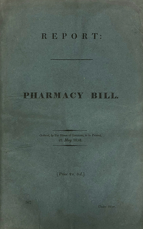 The 1852 Act brought about by the newly formed Pharmaceutical Society of Great Britain was the first piece of pharmacy legislation developed in its 180-year history.